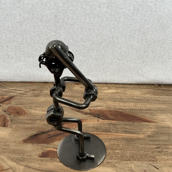Metal Nuts and Bolts Baseball Figurine Sculpture 6.5" Art Figurine - Picture 3 of 6
